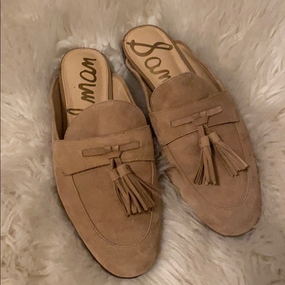 Same Edelman tan mules